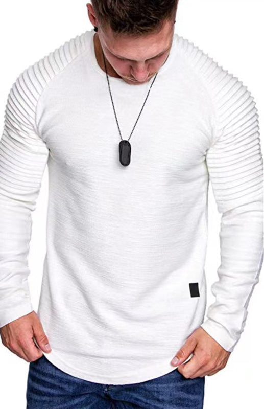 Men's Long Sleeve T-Shirt Muscle Fitted T Shirt Gym Workout Athletic Tee