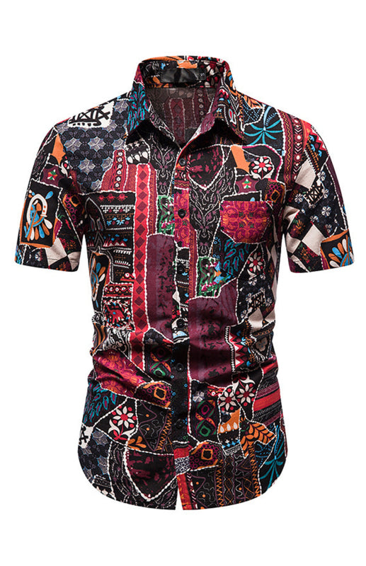 Men's Summer Fashion Printed Short Sleeve Shirts