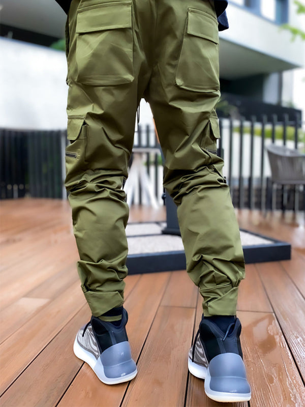 Men's trendy loose straight multi-pocket cargo pants