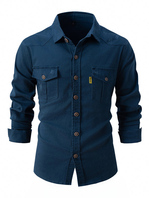 Men's Casual Fashion Business Long Sleeve Shirt