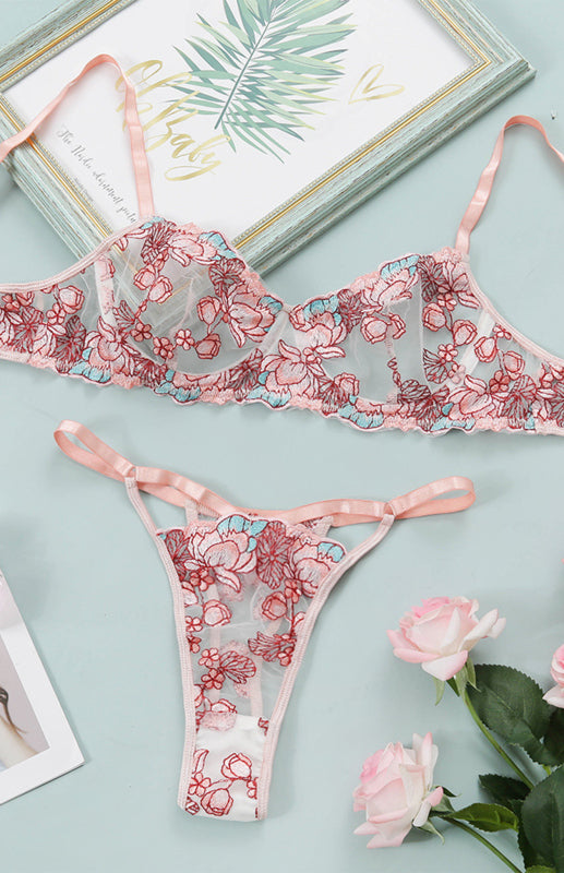 Women's Sexy Embroidered Lingerie Set